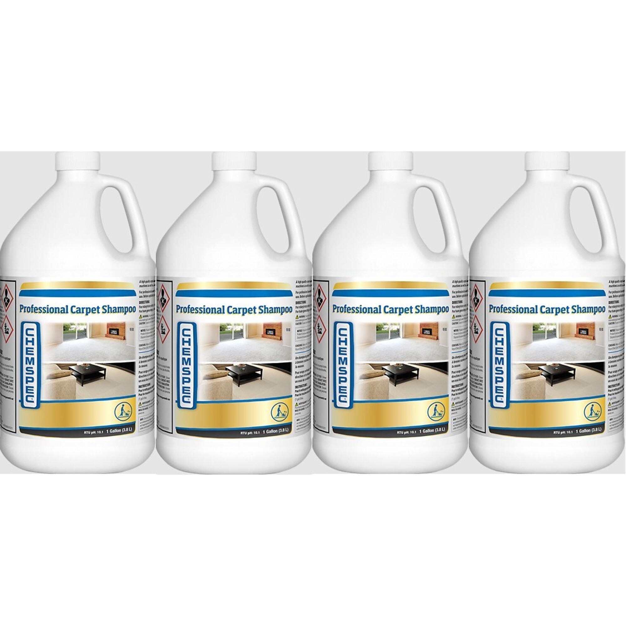 CHEMSPEC, Professional Carpet Shampoo Four 1 gal. / 3.8 L bottles, Model # 111195.